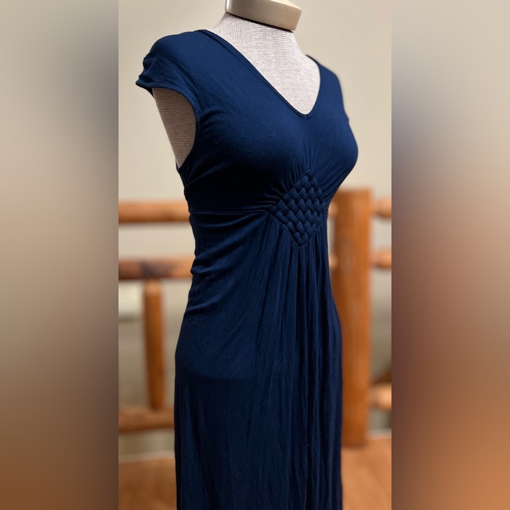 🌙 Liz Lange Maternity Navy Braided Maxi Dress (XS) - Picture 2 of 6